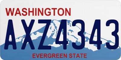 WA license plate AXZ4343