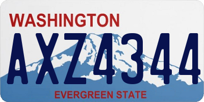 WA license plate AXZ4344