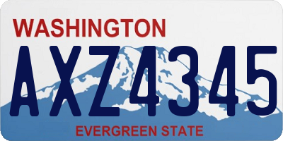 WA license plate AXZ4345