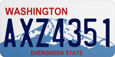 WA license plate AXZ4351