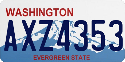 WA license plate AXZ4353