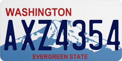 WA license plate AXZ4354