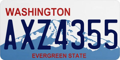 WA license plate AXZ4355