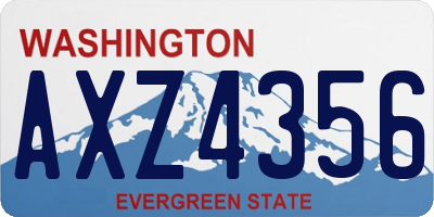 WA license plate AXZ4356