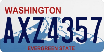 WA license plate AXZ4357