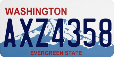 WA license plate AXZ4358