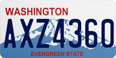 WA license plate AXZ4360