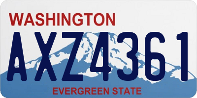 WA license plate AXZ4361