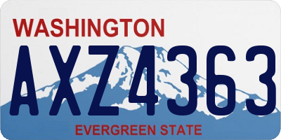 WA license plate AXZ4363