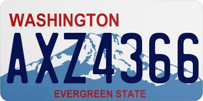 WA license plate AXZ4366