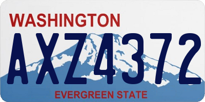 WA license plate AXZ4372