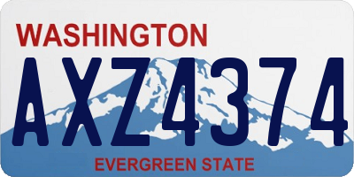 WA license plate AXZ4374