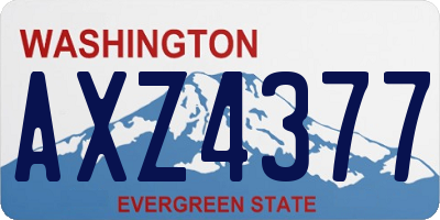 WA license plate AXZ4377