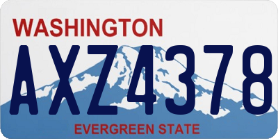 WA license plate AXZ4378