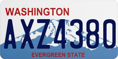 WA license plate AXZ4380