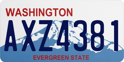 WA license plate AXZ4381