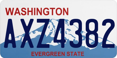 WA license plate AXZ4382