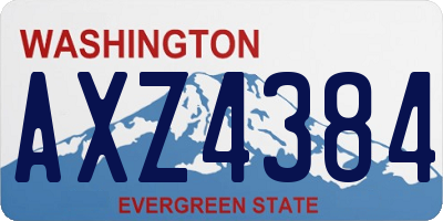 WA license plate AXZ4384
