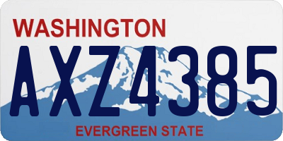 WA license plate AXZ4385