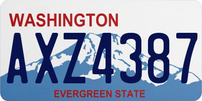 WA license plate AXZ4387