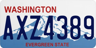 WA license plate AXZ4389