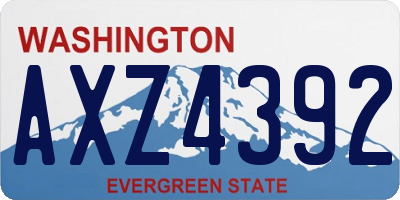 WA license plate AXZ4392