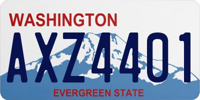 WA license plate AXZ4401