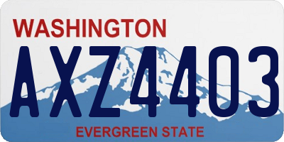 WA license plate AXZ4403
