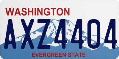 WA license plate AXZ4404