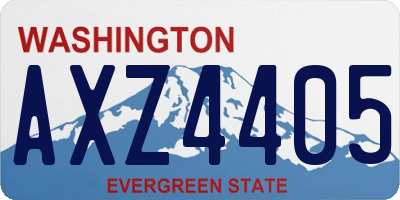 WA license plate AXZ4405