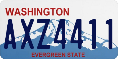 WA license plate AXZ4411