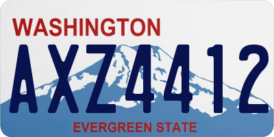 WA license plate AXZ4412