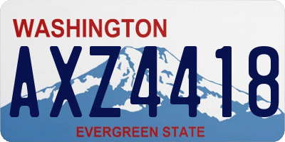 WA license plate AXZ4418