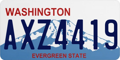 WA license plate AXZ4419