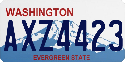 WA license plate AXZ4423