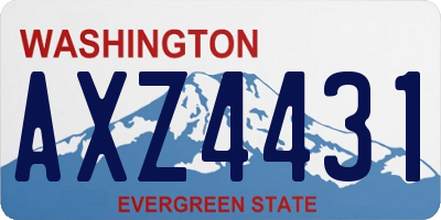 WA license plate AXZ4431