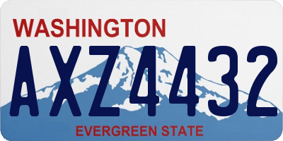 WA license plate AXZ4432