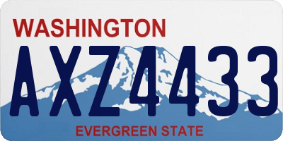 WA license plate AXZ4433