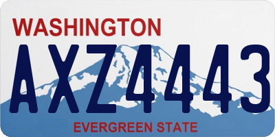 WA license plate AXZ4443
