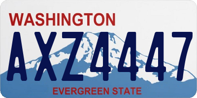 WA license plate AXZ4447