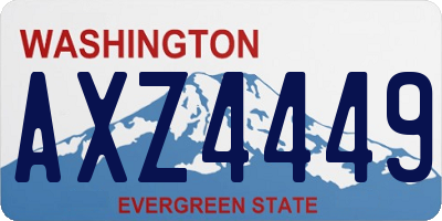 WA license plate AXZ4449