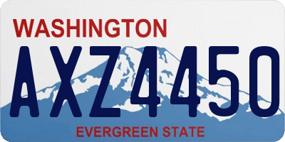 WA license plate AXZ4450