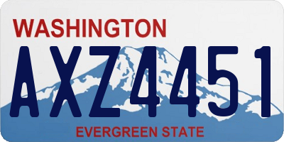 WA license plate AXZ4451