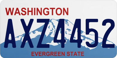 WA license plate AXZ4452