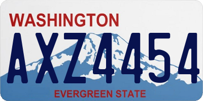 WA license plate AXZ4454
