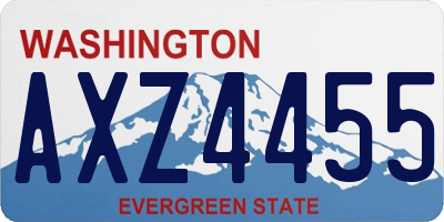 WA license plate AXZ4455