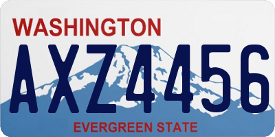 WA license plate AXZ4456