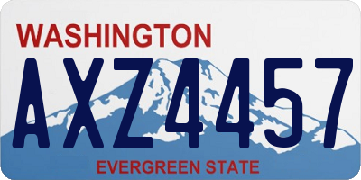 WA license plate AXZ4457