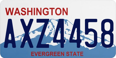 WA license plate AXZ4458