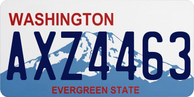 WA license plate AXZ4463